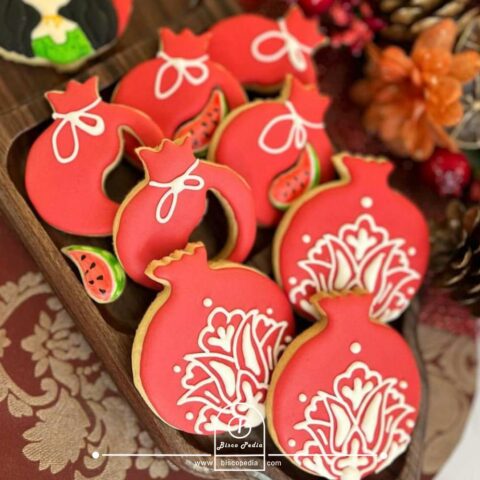 طرز تهیه کوکی طرح انار ویژه شب یلدا